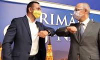 Robert Filip - primarul din Rovinari - si Emil Boc
