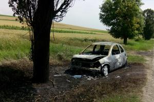 Masina arsa intre Crangu si Furculesti.