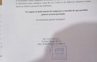 Ultima ora: Teleenciclopedia - Turneanul poate rezista trei zile fara apa. Primaria are grija sa nu treaca mai mult de doua zile (nici o ora in plus)