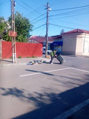 "Omul" care împrăștie gunoaiele prin oraș.